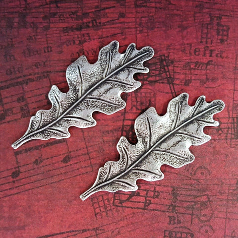 Medium Brass Oak Leaf Stampings x 2 - 2988S.