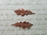 Small Brass Oak Leaf Stampings x 2 - 2989S.