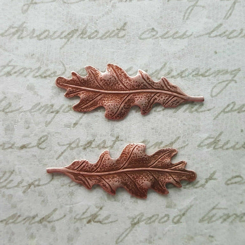 Small Brass Oak Leaf Stampings x 2 - 2989S.