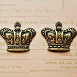Small Brass Crown Stampings x 2 - 3347RAT.