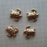 X Small Brass Turtle Stampings x 4 - 3402RAT.