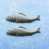 Brass Fish Stampings x 2 - 3490RAT.