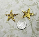 Brass Filigree Star Stampings x 2 - 3791DPRAT.