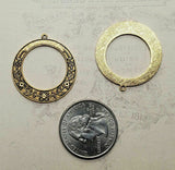 Brass Ornate Floral Charms x 2 - 3969S.