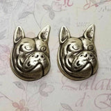 Brass Bulldog Head Stampings x 2 - 397RAT.