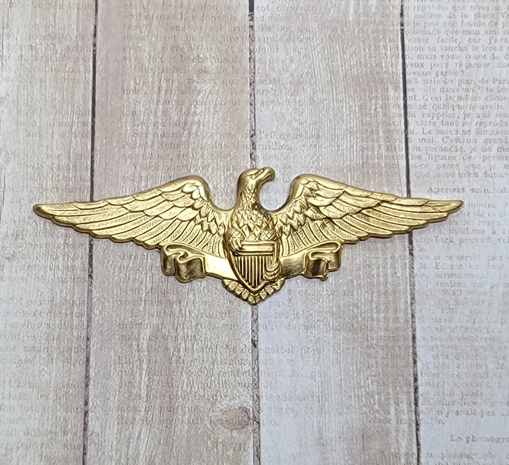 Large Brass Americana Eagle Stampings x 1 - 4063S.