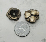 Brass Three Layer Riveted Tea Rose Findings x 2 - 4073S.
