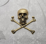XLarge Brass Skull And Crossbone Stamping x 1 - 4123FFA.