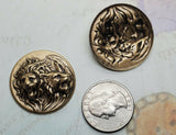 Brass Lion And Lioness Stampings x 2 - 422-1S.
