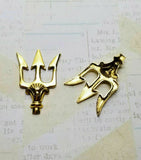 Small Brass Trident Stampings x 2 - 4258RAT.