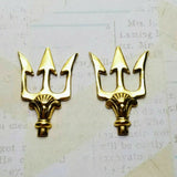 Small Brass Trident Stampings x 2 - 4258RAT.