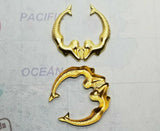 Brass Kissing Mermaid Stampings x 2 - 442RAT.