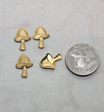 Brass Mushroom Stampings x 4 - 4715S