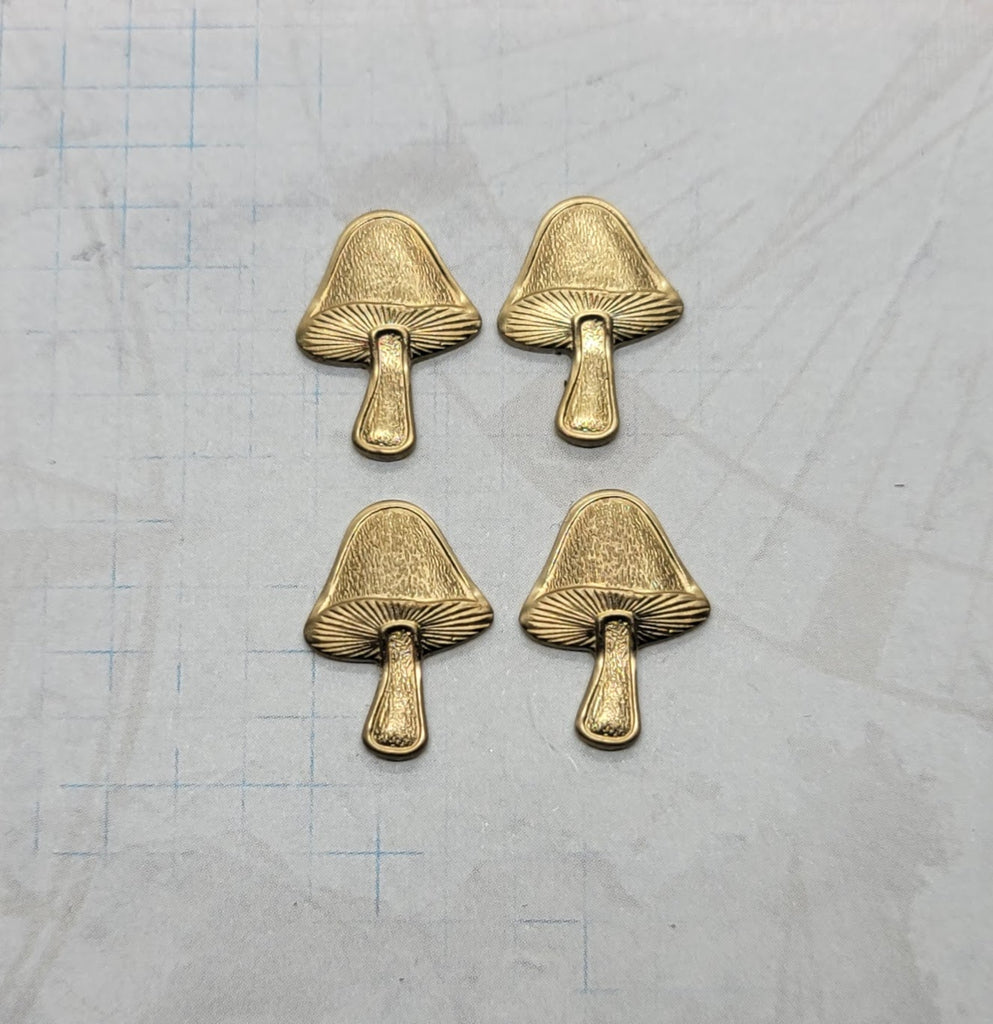 Brass Mushroom Stampings x 4 - 4715S