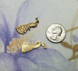 Brass Peacock Findings x 2 - 4878S.