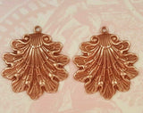 Brass Victorian Shell Charms x 2 - 5144S.