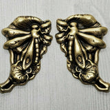 Large Brass Dragonfly Wing Stampings - 1 Pair - 524LRRAT.