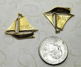 Small Brass Sailboat Stampings x 2 - 5769RAT.