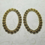 Large Brass Ornate Oval Stampings x 2 - 5785FF.