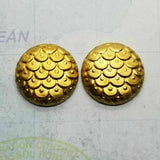 Brass Dragon Egg Mermaid Scales Findings x 2 - 6258RAT.