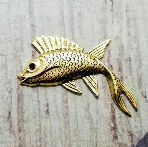 Large Brass Fish Stampings - 5995LRAT.