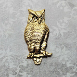 Large Brass Owl Stamping - 6076GB.