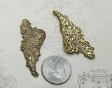 Large Brass Victorian Wing Stampings x 2 - 6258SG-6260SG.