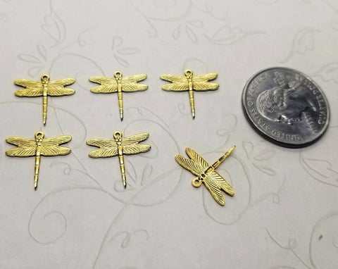 XSmall Brass Dragonfly Charms x 6 - 6262-1RGB.