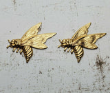 Brass Hornet Wasp Bee Stampings x 2 - 6308RAT.