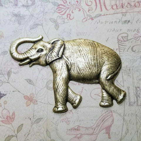 XLarge Brass Elephant Stamping x 1 - 6438SG.