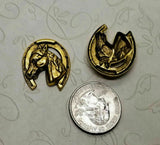 Brass Horse And Horseshoe Stampings x 2 - 6479RAT.