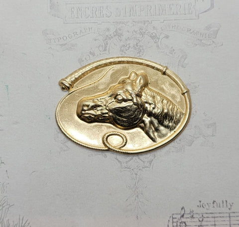 Large Brass Horse Finding x 1 - 6481ARAT