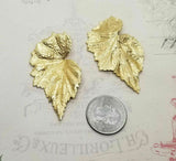 X Large Brass Ivy Leaf Stampings x 2 - 6538RAT-6539RAT.