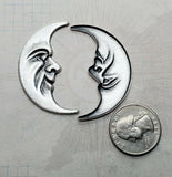 X Large Brass Mr. Moon Stampings x 2 - 6556LRRAT.