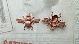 Medium Brass Bee Stampings x 2 - 6583RAT.