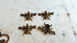 X Small Brass Bee Stampings No Ring x 4 - 6593RAT.