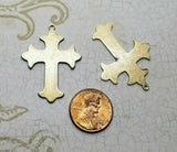 Brass Gothic Cross Charms x 2 - 6678RSG.
