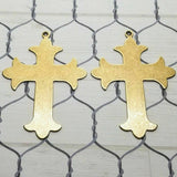 Large Brass Gothic Cross Charms x 2 - 6680RSG.