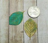 Brass Birch Leaf Stampings x 2 -6737RAT.