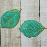 Brass Birch Leaf Stampings x 2 -6737RAT.