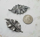 Brass Holly Leaf Stampings x 2 - 6744RAT.