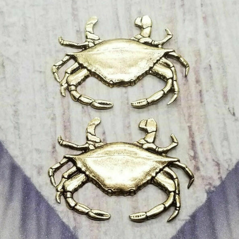 Brass Crab Stampings x 2 - 6766SG.
