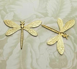 Brass Dragonfly Stampings - No Ring x 2 - 6802RAT.
