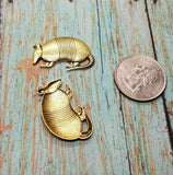Brass Armadillo Stampings x 2 - 6868S