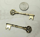 Large Brass Victorian Key Stampings x 2 - 6952S.