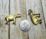 Brass Elephant Stampings x 2 - 6967SG-6968SG.