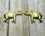 Brass Elephant Stampings x 2 - 6967SG-6968SG.