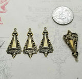 Brass Ornate Victorian Charms x 4 - 8245S.