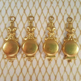 Brass Ornate Drop Settings x 4 - 843RAT.