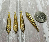 Brass Ornate Charms x 4- 8446S.